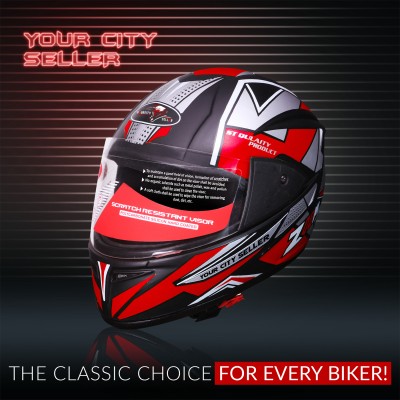 stiss WHITERED-020 Motorbike Helmet(Red)