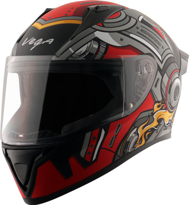 VEGA Bolt Superhero Motorbike Helmet(Dull Black Red)