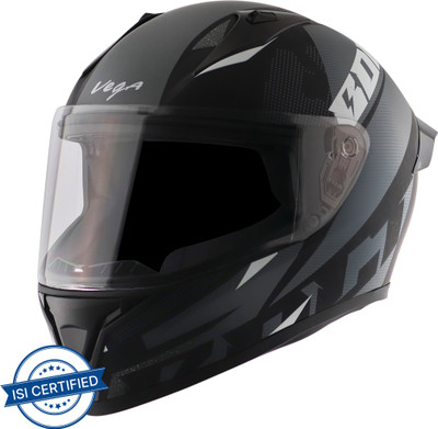 VEGA Bolt Macho Motorbike Helmet(Black Grey)