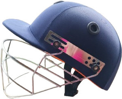 RST Helmet with silver jaali and Cricket Helmet for Men Boy Fixed Spring Cricket Helmet(Nevy Blue)