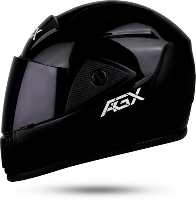 Agx Rado Black with Anti UV PC Visor ABS Material Unisex Motorbike Helmet(Jet Black)