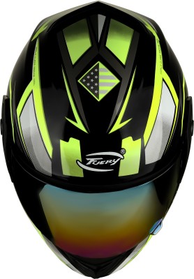 fuery Full Face Mega Jazz 360 Green Helmet Z097 Motorsports Helmet(Green)