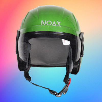 Font unisex open face helmet for safty566-AAA Motorbike Helmet(Light Green)