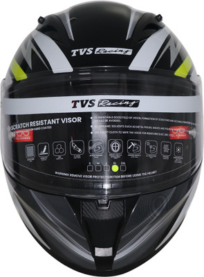 TVS Racing Dual Visor Motorbike Helmet(Black & Neon)