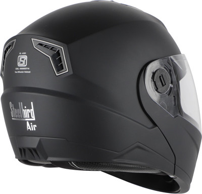 Steelbird Air SBA-7 DOUBLE VISOR FLIP-UP BLACK 60 MM SIZE L Motorbike Helmet(Black)