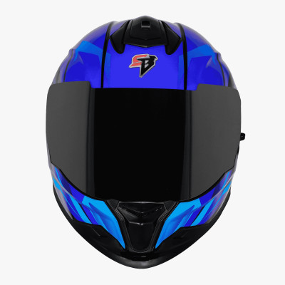 Steelbird Air SBH-57 FIGHTER Motorsports Helmet(BLACK WITH SKY BLUE)