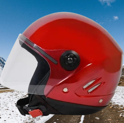 Lxt Red_Half_face_Helmet_with ISI Certified_RE_23 Motorbike Helmet(Red)