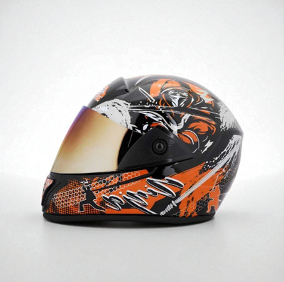 deletion Ninja Rado with Rainbow Visor ABS Material (KK-1) Motorbike Helmet(Orange)