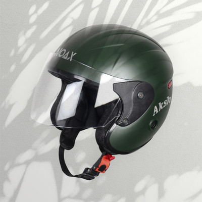NOAX SAFETY HELMET FOR ONROAD RIDDING SOLID MATERIAL-TWO WHEELER(SLFK-AT-1312 Motorbike Helmet(Dark Green)