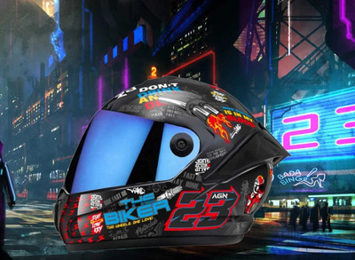 FOROLY Speed Autogreen Full Face ABS Material with Rainbow visor Motorbike Helmet(Multicolor)
