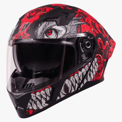 Steelbird Air SBA-20 ISS DRACO Motorsports Helmet(GLOSSY BLACK WITH RED)