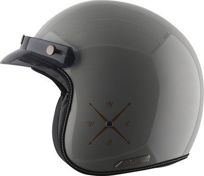 Axor Retro Jet Euro Globe Motorbike Helmet(Cool, Grey)