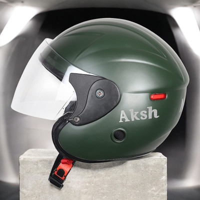 NOAX ISI marked helmet solid helmet((fk73 Motorbike Helmet(Dark Green)