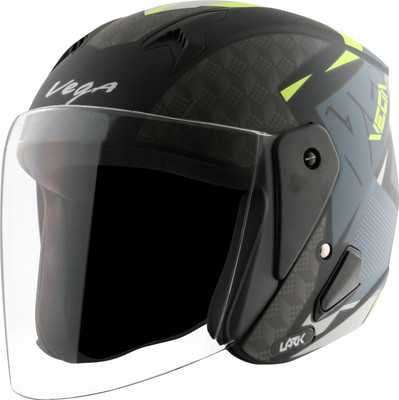 VEGA Lark Twist Motorbike Helmet(Dull Black Neon Yellow)