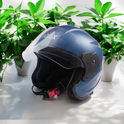 NOAX SAFETY HELMET FOR ONROAD RIDDING SOLID MATERIAL-TWO WHEELER(SLFK-AT-584 Motorbike Helmet(Blue)