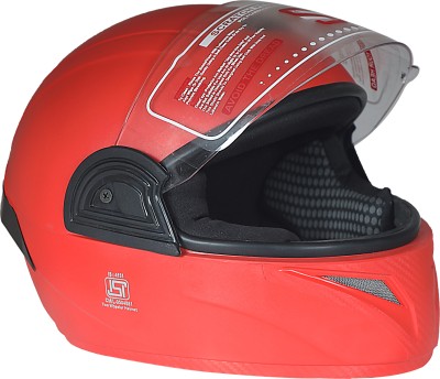 Skylon D-Scover SK Full Face ISI Certified Helmet Textured Matte Finish With Spoiler Motorbike Helmet(Red)