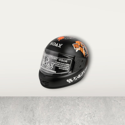 NOAX ISI marked helmet solid helmet((fk142 Motorbike Helmet(Orange)