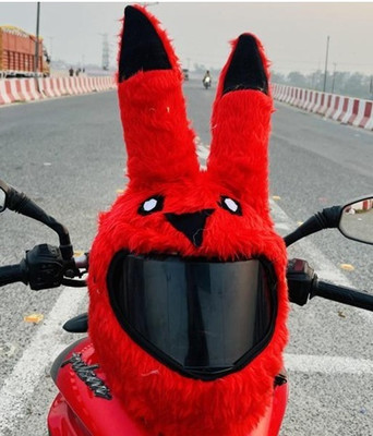 V VANTRA Red Pikachu Style Bunny Helmet Cover For Full Face Helmet Motorbike Helmet (Red Motorbike Helmet(Red)