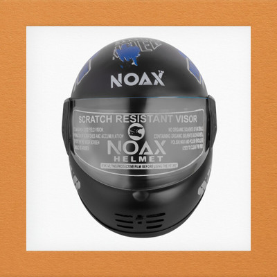 NOAX unisex full face good hard quality helmet-Silver368368-Helmet 5-ABCD Motorbike Helmet(Blue)