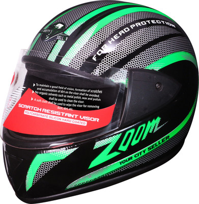 YOURCITYSELLER FULL FACE HELMET Motorbike Helmet(Green)
