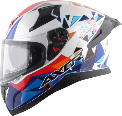 Axor Apex Prism Motorbike Helmet(White Blue)