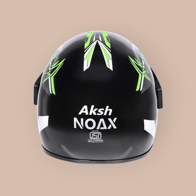 NOAX BRANDED ISI MARKED HELMET FOR UNISEX GENDER KEEP SAFE RIDING (SLFK-876 Motorbike Helmet(Green)