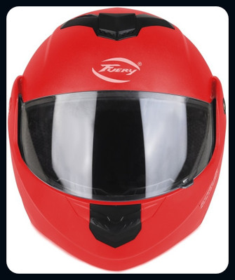 fuery Flipup Transparent visor Red TFU-98_New Motorsports Helmet(Red)