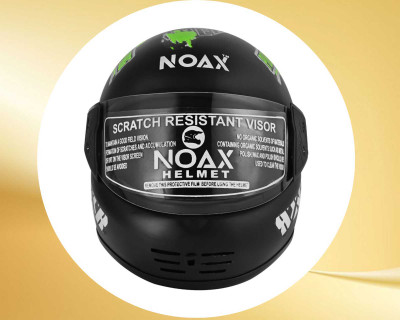 NOAX UNISEX QUALITY SOLID ISI MARKED UNISEX HELMET FULL FACE RIDING SL-180 Motorbike Helmet(Green)