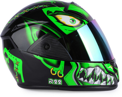 Racing-1 BALI with Rainbow Visor ABS Material Unisex Motorbike Helmet(Green)