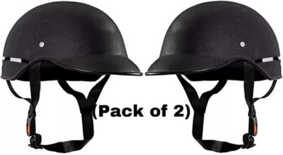 Anjana ALL PURPOSE MINI WRINKLE HALF HELMET FOR UNISEX(BLACK) Motorbike Helmet(Black)