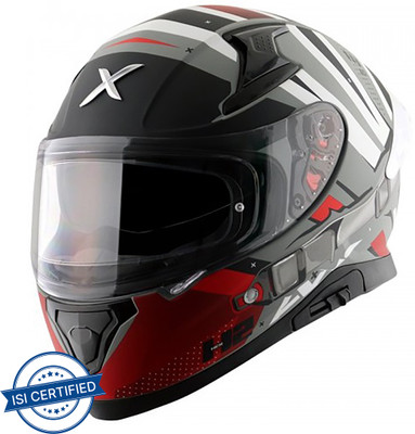 Axor Apex Hex-2 Motorbike Helmet(Dull Cool Grey Red)