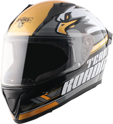 VEGA Bolt Roadies Grit & Glory Motorbike Helmet(Black Gold)