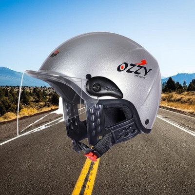 OZONE Ozzy plain helmet_openface_largesize_Ozo0070 Motorbike Helmet(Grey)