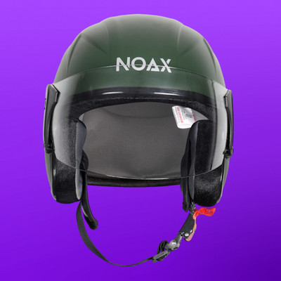 NOAX unisex open face helmet for safty9 Motorbike Helmet(Green)