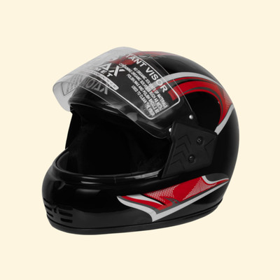NOAX UNISEX SAFETY HELMET ONROAD HELMET- TWO WHEELER,BIKE & SCOOTER (SL-1807 Motorbike Helmet(Black)