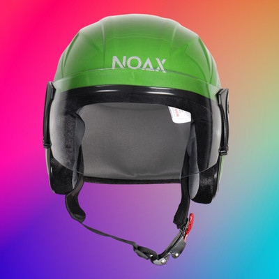 NOAX unisex open face helmet for safty393 Motorbike Helmet(Light Green)
