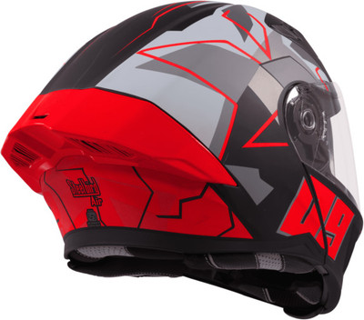 Steelbird Air SBA-20 ISS 09 GLOSSY BLACK RED MEDIUM FLIP UP Motorsports Helmet(Black, Red)