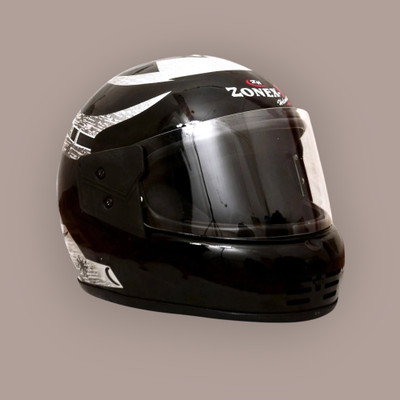 zonex-1 Full Face Motorbike Helmet with Graphic ISI Approved Shell- Black, M_3_New Motorbike Helmet(Black)