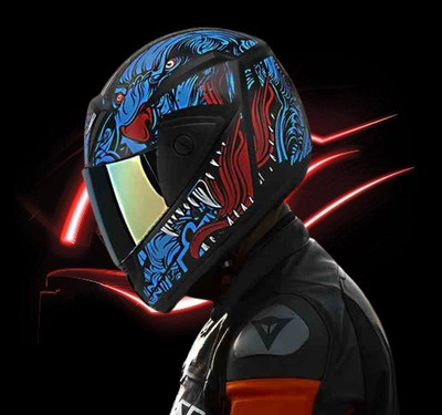 SKULLCAP TRADER VINAY HELMET Motorbike Helmet(Blue)