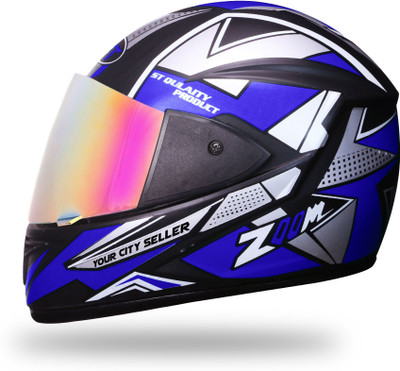 stiss HALF FACE MOTORBIKE HELMET WITH SILICON UNBREAKABLE GLASS Motorbike Helmet(Blue)