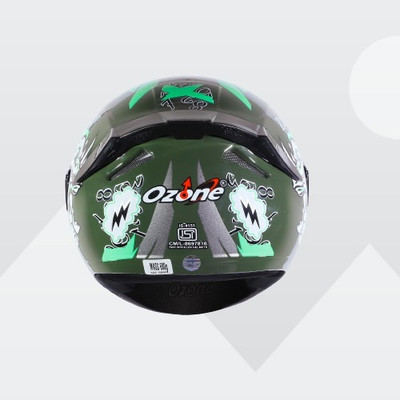 OZONE Zzz_FF_Unisex_freesize_Oz007 Motorbike Helmet(Green)
