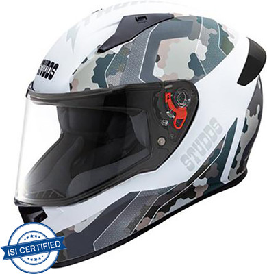 STUDDS Thunder D5 with Clear Visor Motorbike Helmet(Matt White N6)