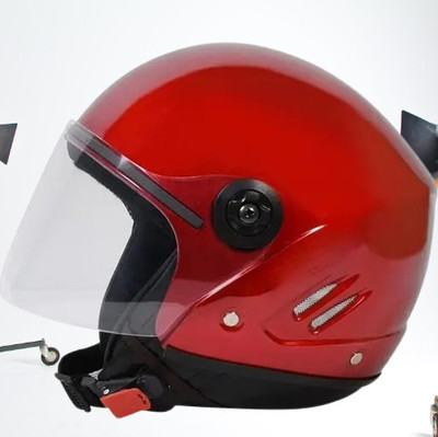 Lxt Red_Half_face_Helmet_with ISI Certified_RE_75 Motorbike Helmet(Red)