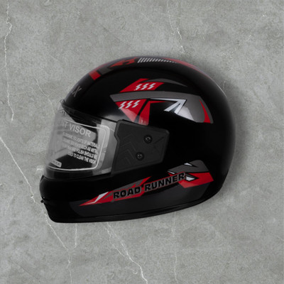 NOAX KING OF HELMET UNISEX OPEN FACE motorbike HELMET-Blue101101-Red jaal-ABCD Motorbike Helmet(Red)