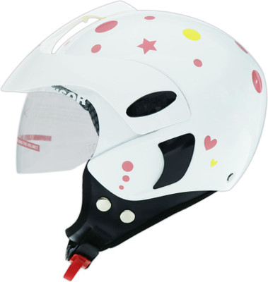 TVS Kids Starry Sky Motorbike Helmet(White Pink Yellow)