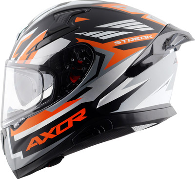 Axor Apex Streak Motorbike Helmet(Dull Black Orange)