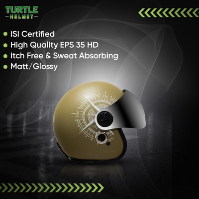 TURTLE Star-Wth-Vis-S-56-Khaki-Silvr_HOF@ Motorbike Helmet(Khaki)