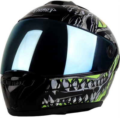 TRINOS Speed Smk With Anti UV Rainbow Visor Abs Material Unisex (KK-1) Motorbike Helmet(Green)