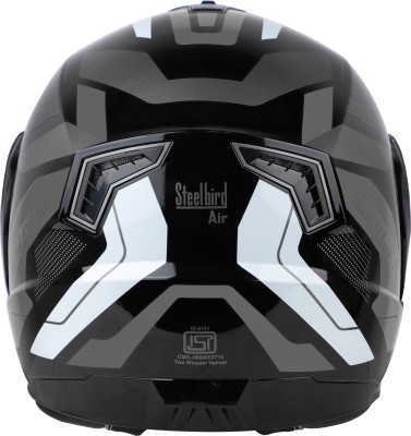 Steelbird Air SBA-7 ISS ROAD MATT BLACK GREY XL SIZE 620MM FLIP UP Motorbike Helmet(MATT)