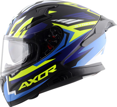Axor Apex Streak Motorbike Helmet(Dull Black Blue)